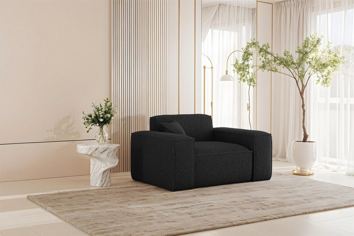 SESSEL Celes Premium In Sven - Schwarz, Holzwerkstoff/Textil (121/73/90cm) - Fun Möbel