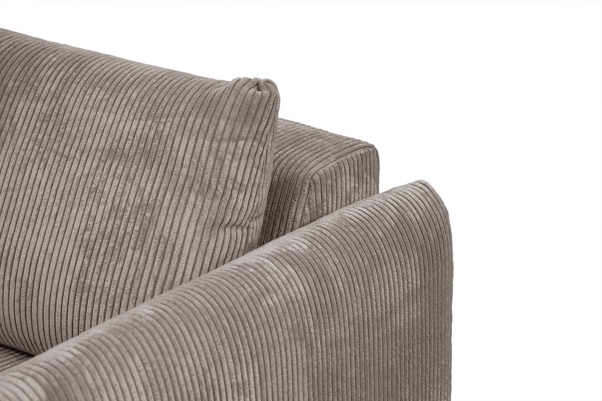 SOFA TAUER 3-Sitzer, taupe - Taupe/Schwarz, Holzwerkstoff/Kunststoff (112/84/206cm) - Wozimo