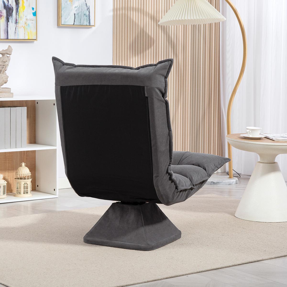 RELAXSESSEL mit Verstellbarer Rückenlehne für Wohnzimmer, Büro Grau - Grau, Metall (70/95/62cm) - HOMCOM