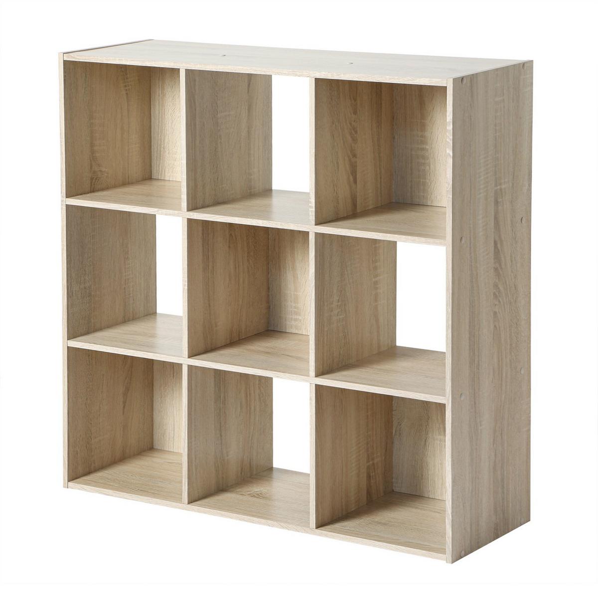 REGAL mit 9 Fächern - Eschefarben, Holzwerkstoff (29.5/92.5/32cm) - Calicosy