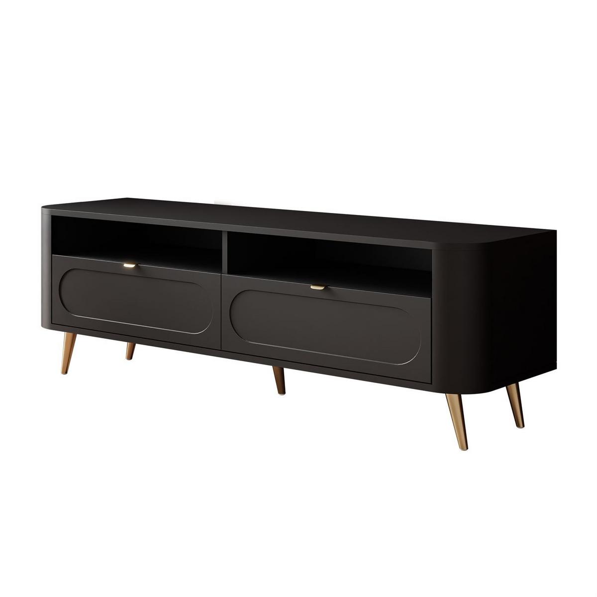 TV-SCHRANK SHADOW II 2S mit Schubladen - Hellbraun/Schwarz, Holzwerkstoff (138/46/40cm) - Lookway