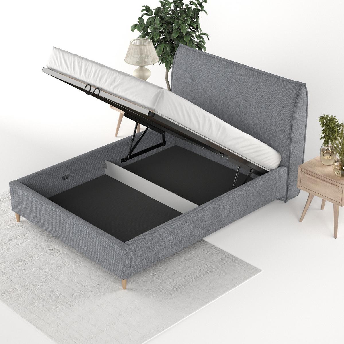 POLSTERBETT Mira 160/200 cm Grau im Neve Stoff - Naturfarben/Grau, Holz/Holzwerkstoff (160/200cm) - AltaBeds