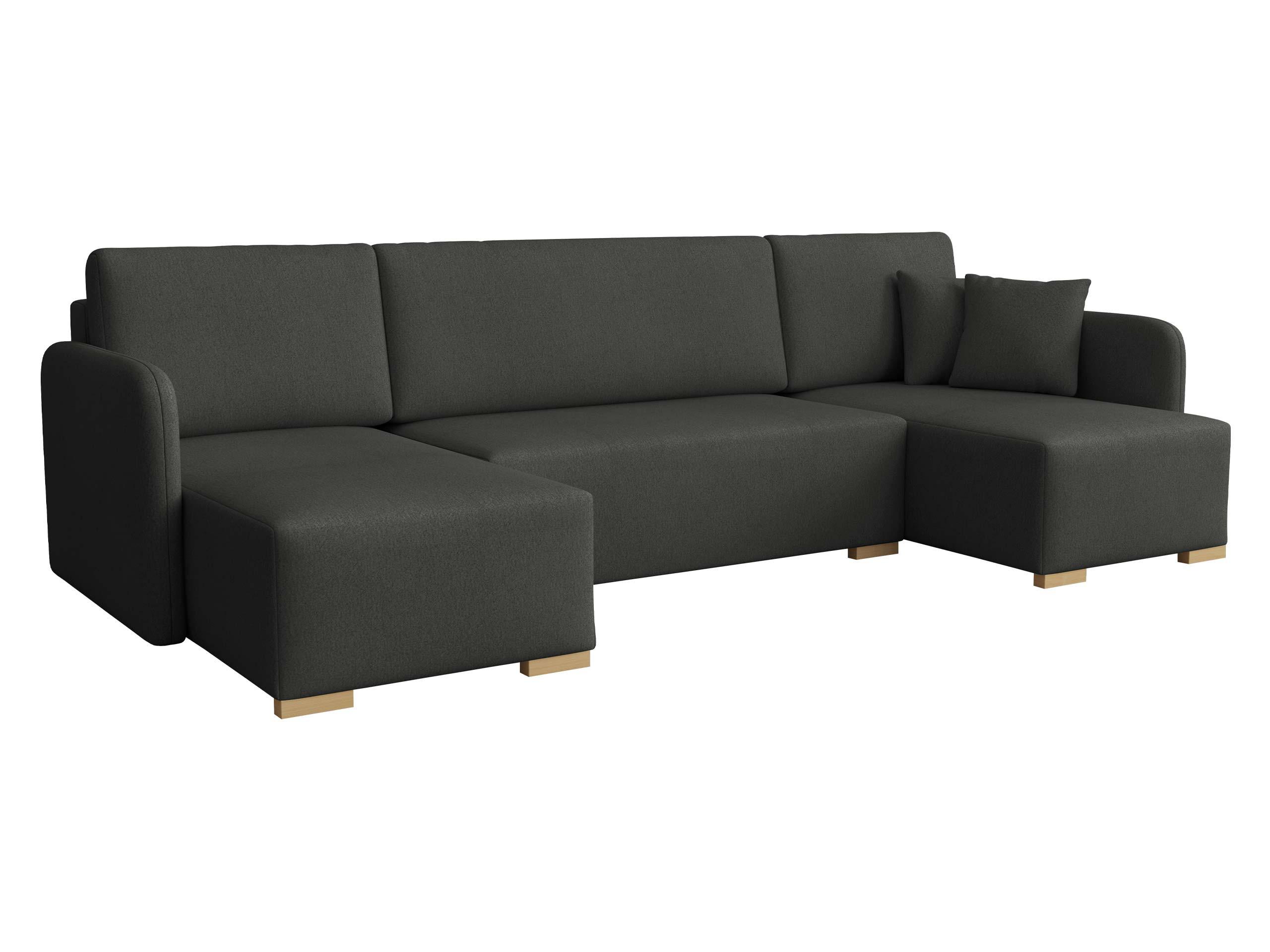 WOHNLANDSCHAFT Como U - Anthrazit/Naturfarben, Holz/Textil (292/85/140cm) - MIRJAN24