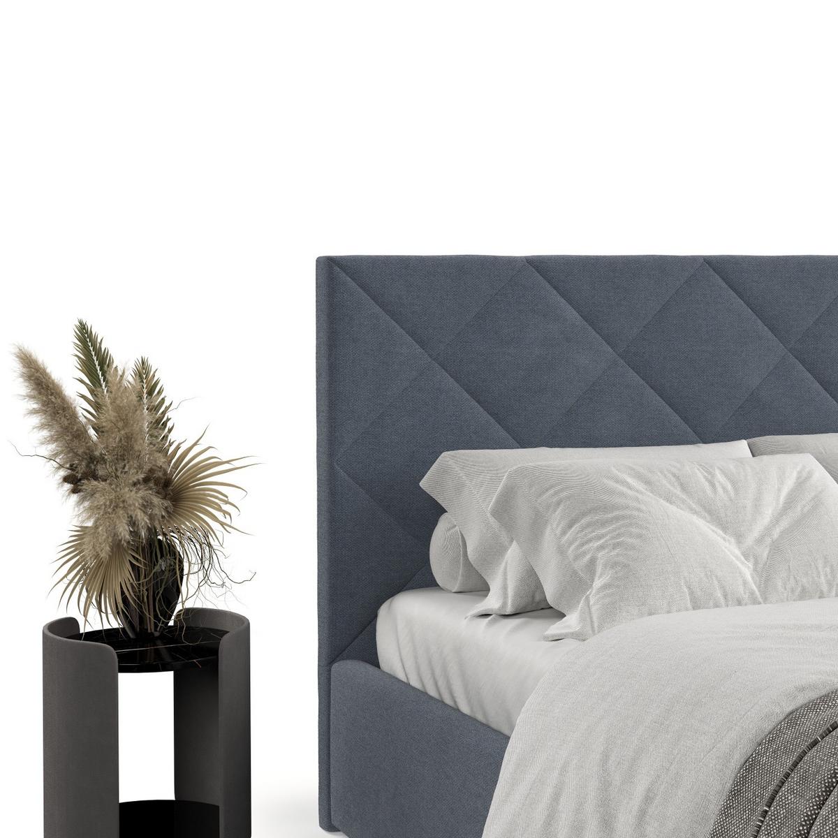 POLSTERBETT Torno 180/200 cm Blau im Asti Stoff - Blau/Schwarz, Holz/Holzwerkstoff (180/200cm) - AltaBeds