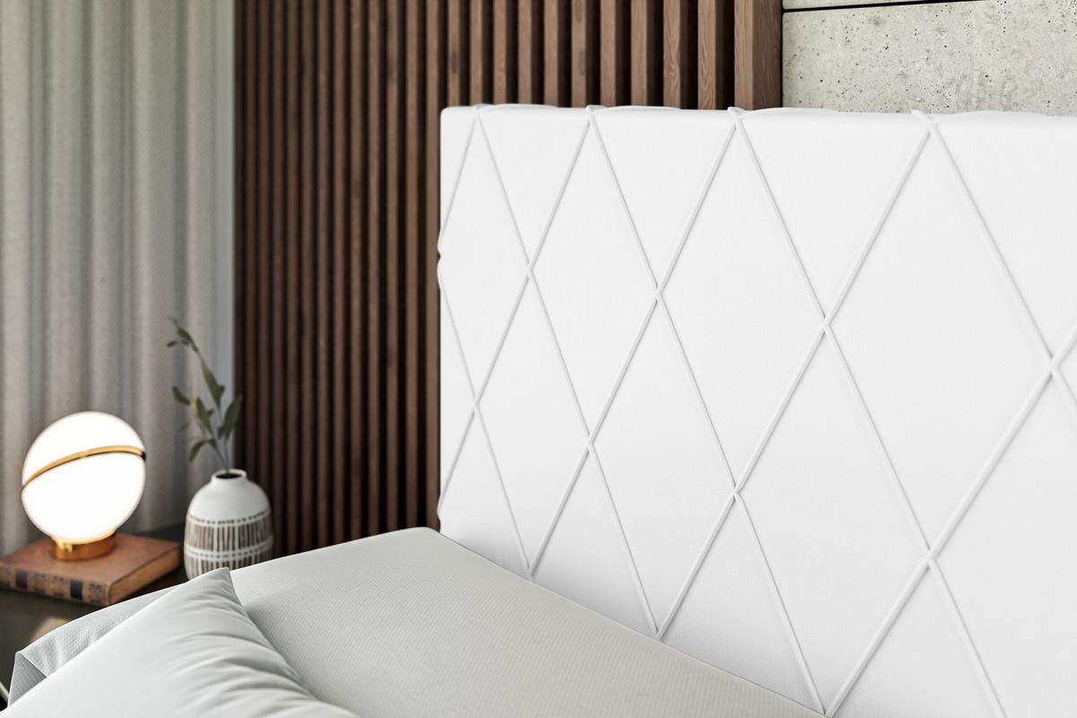 BOXBETT mit H3-Matratze und Lattenrost - LEPARO - 140x200 Weiß Hochglanz - Weiß Hochglanz, Holzwerkstoff (140/200cm) - ALTDECOR