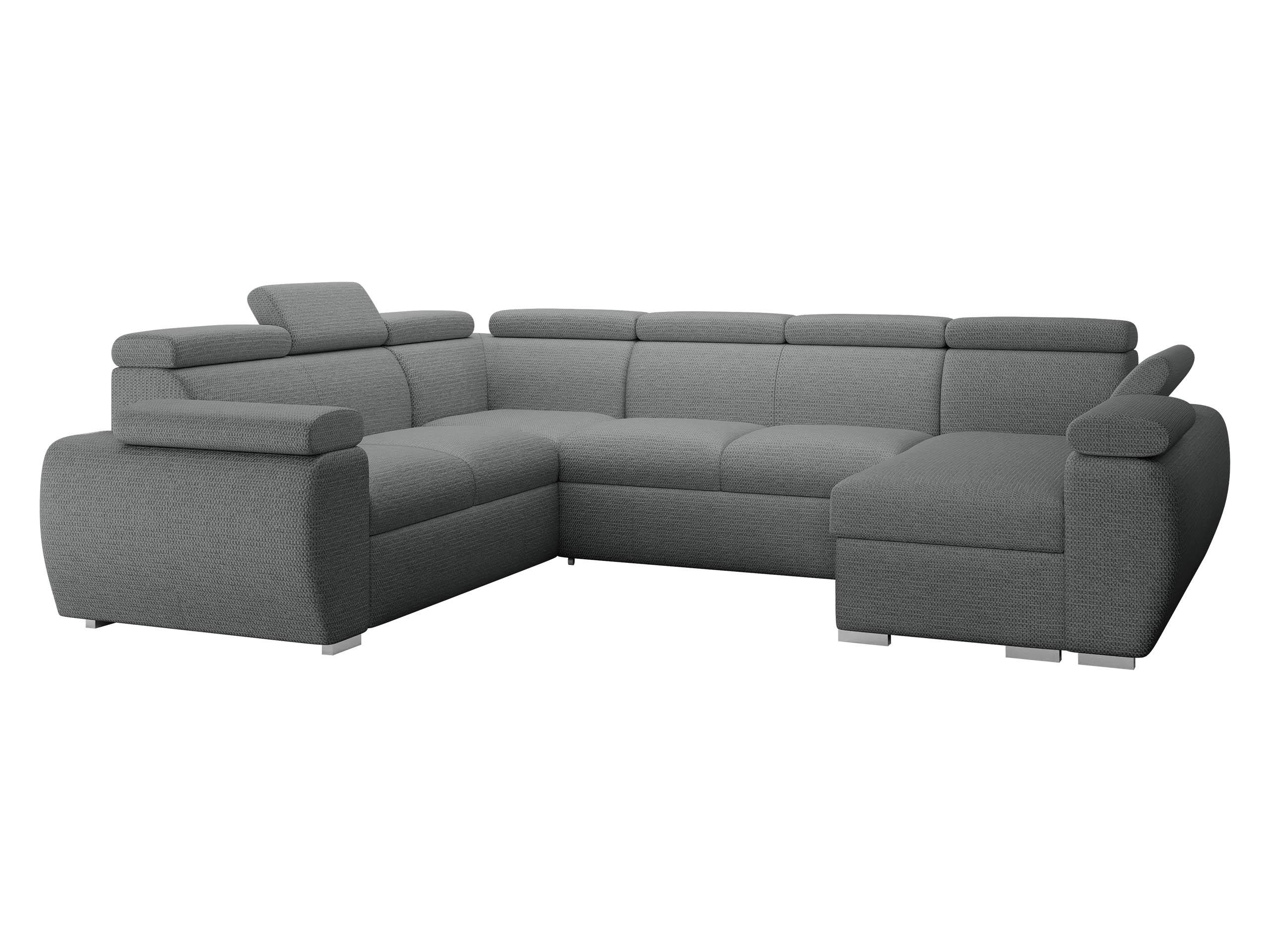 WOHNLANDSCHAFT Boston U, Seite: Rechts - 2R+R+2P+LC - Chromfarben/Silberfarben, Holz/Textil (260/98/325cm) - MIRJAN24