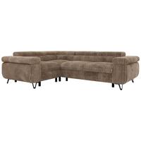 ECKSOFA ORSO L Braun Cord - Links Seite - Schwarz/Braun, Textil/Metall (197/268cm) - MKS
