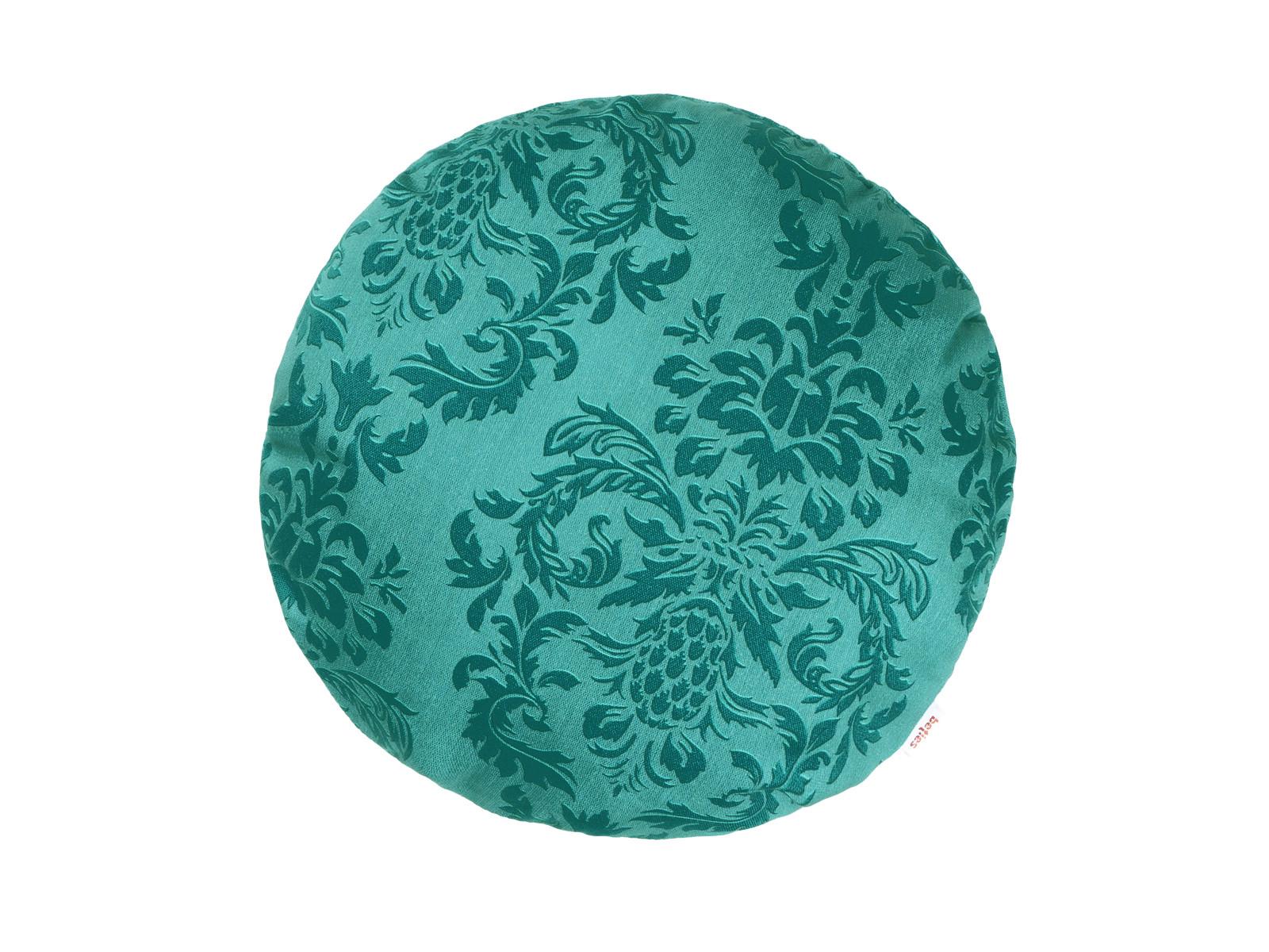 KISSENNHÜLLE Rund Epoche petrol-grün 40 cm Ø - Petrol, Textil (40/40cm) - beties Heimtextil