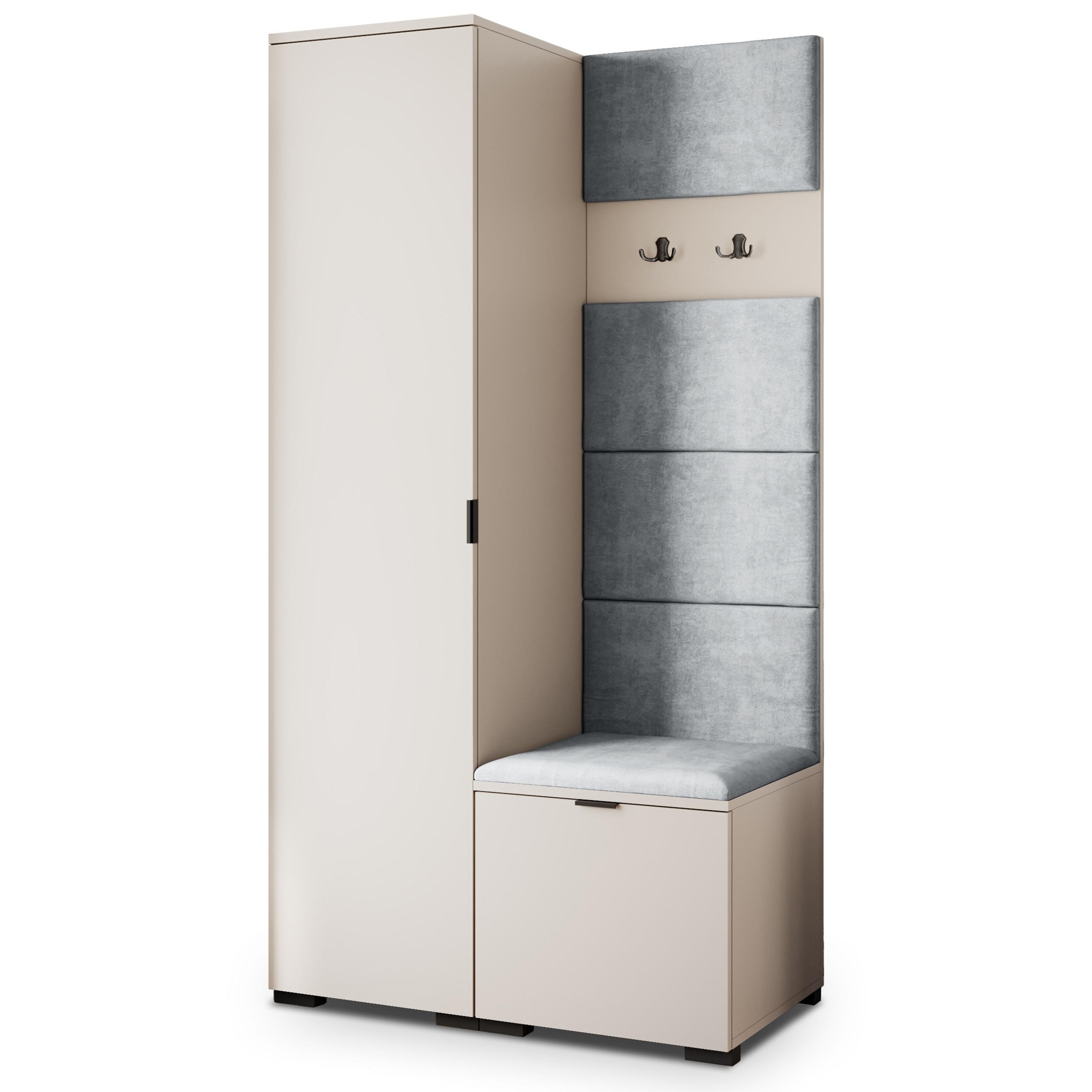GARDEROBENSCHRANK LORI 95/181/51 cm Modern Kaschmir - Kaschmir/Hellgrau, Holzwerkstoff (95/181/51cm) - MASSENO