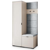 GARDEROBENSCHRANK LORI 95/181/51 cm Modern Kaschmir - Kaschmir/Hellgrau, Holzwerkstoff (95/181/51cm) - MASSENO