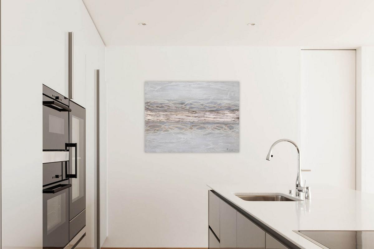 ACRYLBILD HANDGEMALT 100/75 cm - Beige/Braun, Holz/Textil (100/75cm) - KUNSTLOFT