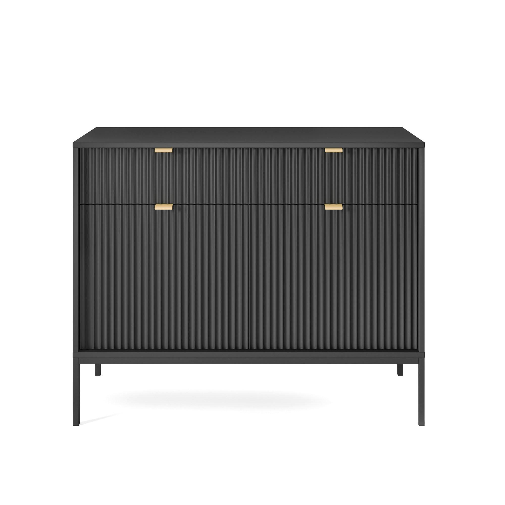 SIDEBOARD Vellore Schwarz 104 cm - Goldfarben/Schwarz, Holzwerkstoff/Metall (104/83/39cm) - Selsey