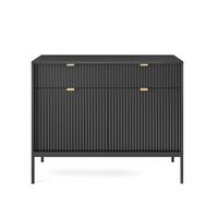 SIDEBOARD Vellore Schwarz 104 cm - Goldfarben/Schwarz, Holzwerkstoff/Metall (104/83/39cm) - Selsey