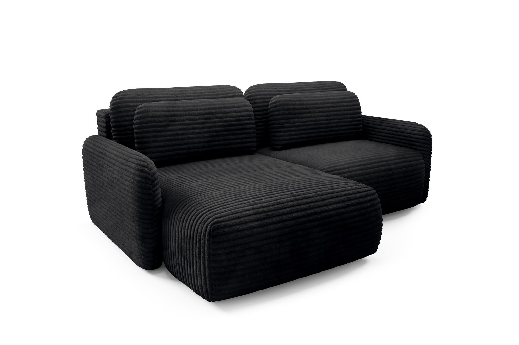 ECKSOFA Simone Mit Schlaffunktion - Schwarz, Holzwerkstoff/Textil (240/165cm) - Fun Möbel