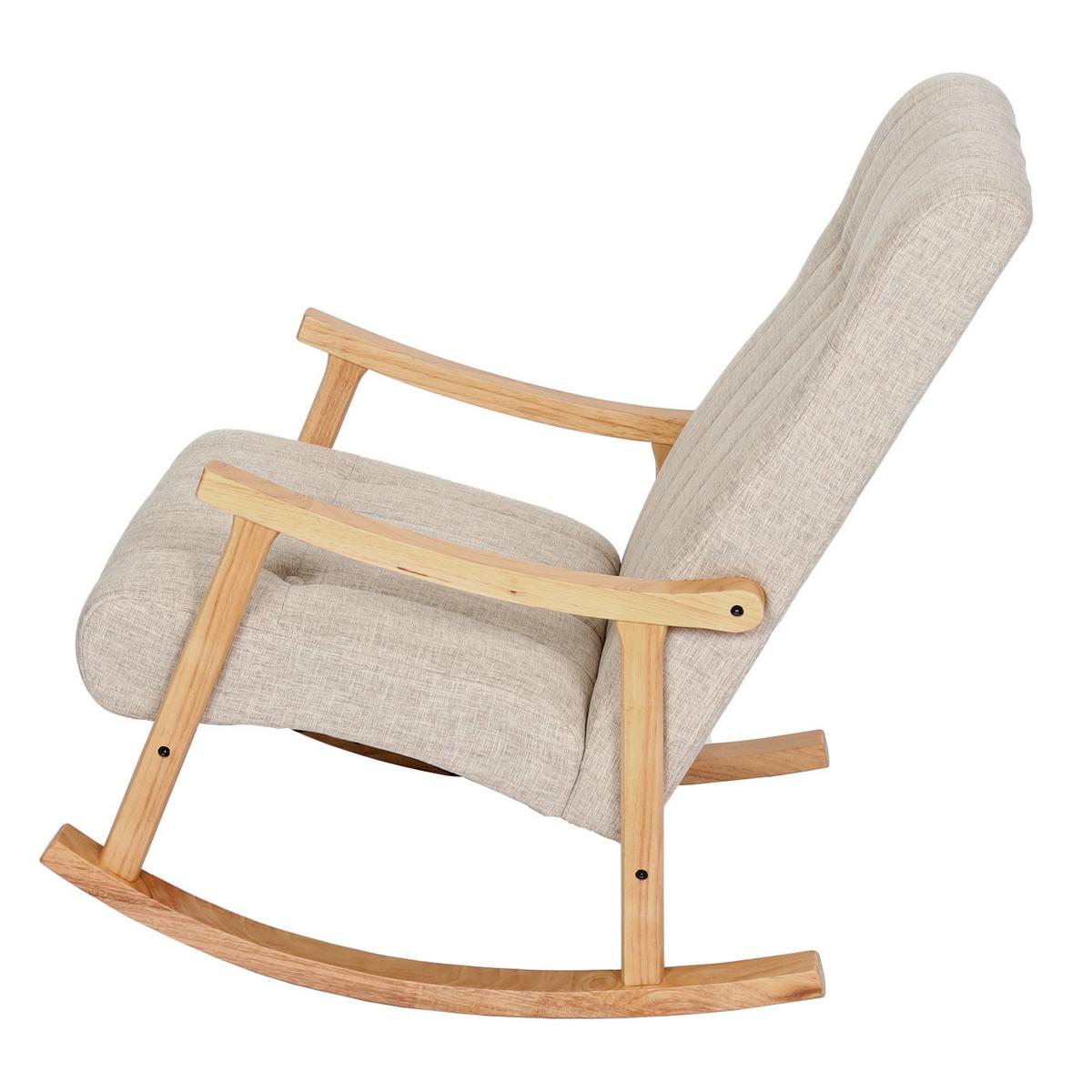 SCHAUKELSTUHL Cremeweiß - Creme/Weiß, Holz (62/97/82cm) - MCW