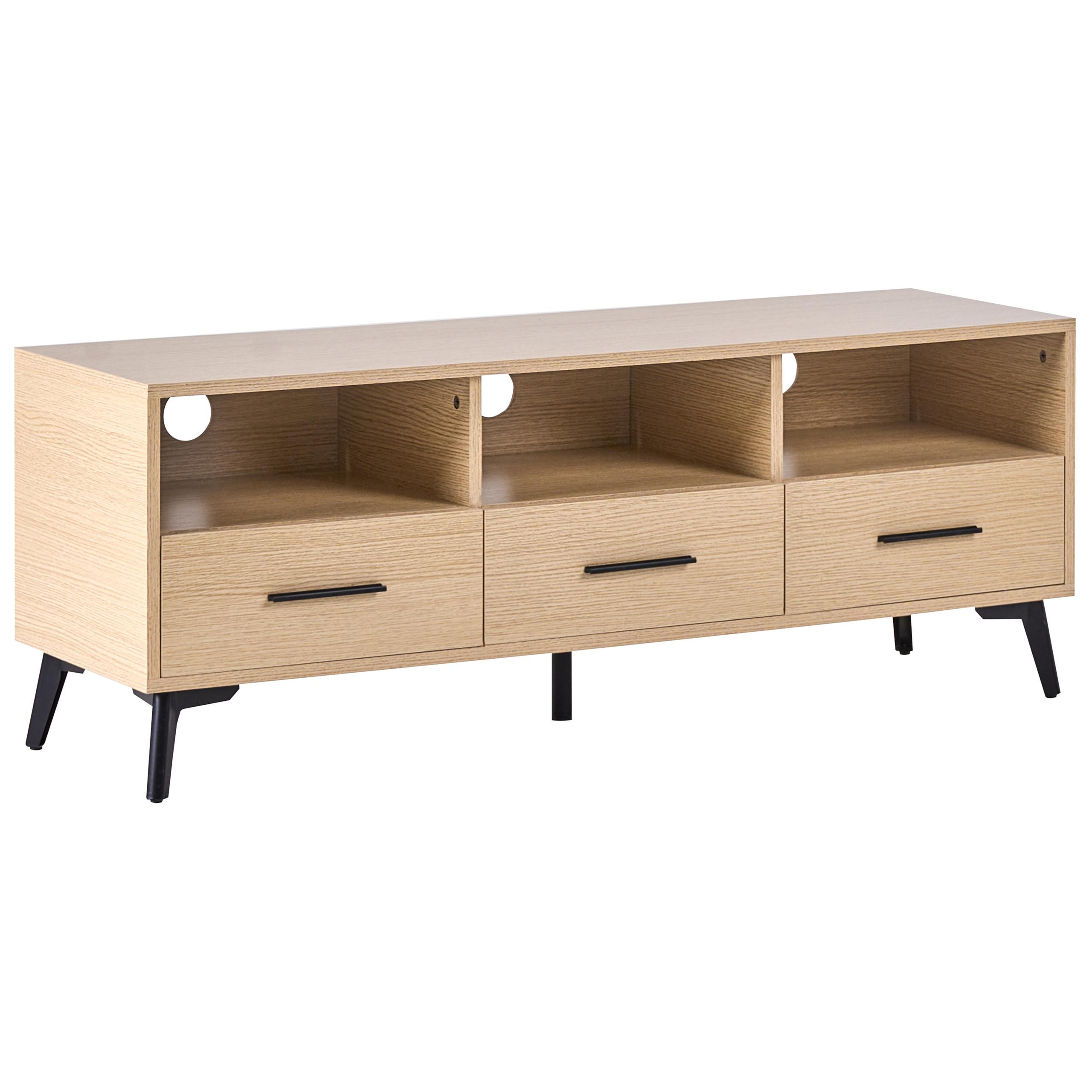 TV-MÖBEL Hellbraun Kitimat - Hellbraun/Schwarz, Holzwerkstoff (120/45/35cm) - Beliani