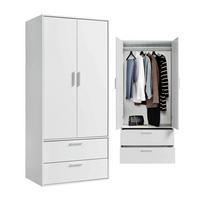 KLEIDERSCHRANK Der Kleiderheld - Weiß, Holzwerkstoff (80/180/51cm) - Mokebo