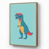 WANDLEUCHTE MIT AKKU Dinosaurier - Blau - Sonnenbrille 60x90 cm - Hellblau, Holzwerkstoff (60/90/8cm) - OnlyWow