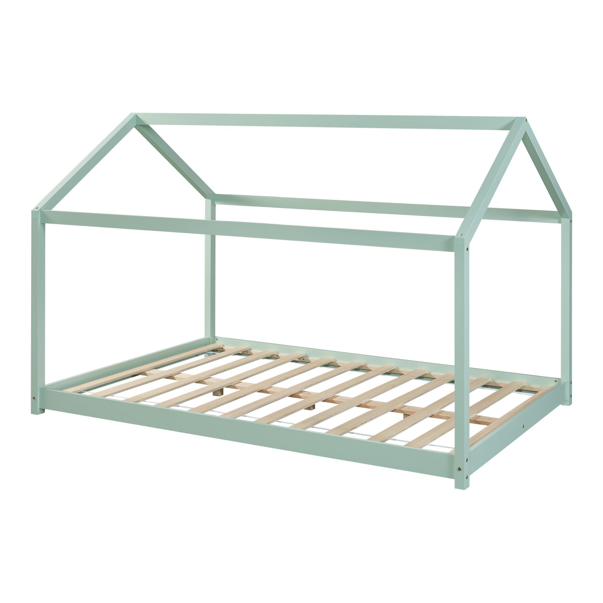 HAUSBETT Cerro - Mintgrün, Holz (140/200cm) - [en.casa]