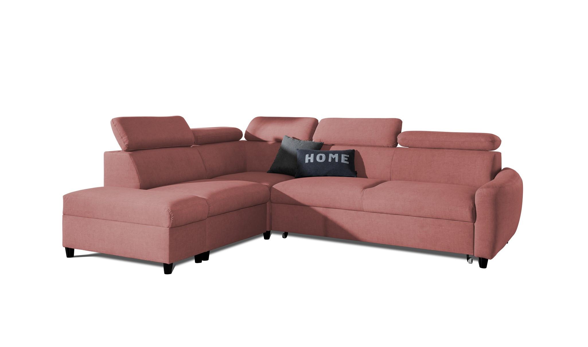 ECKSOFA Schlafsofa Anton In Esito - Rosa, Holzwerkstoff/Textil (205/265cm) - Fun Möbel
