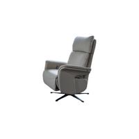 RELAXSESSEL NAMA Grau Leder Relaxfunktion - Schwarz/Grau, Leder/Metall (78/111/86cm) - KAWOLA