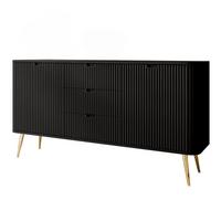 KOMMODE ZAIRA KSZ168 mit Schubladen Schwarz - Schwarz, Holzwerkstoff (168/87/39cm) - Lookway