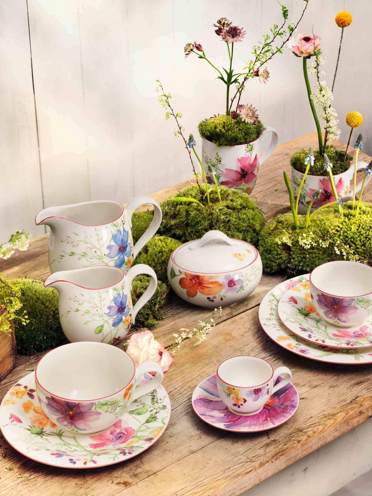 ESPRESSOTASSEN MIT UNTERTASSEN Mariefleur Basic bunt 80 ml 6er Set - Multicolor, Keramik (2/2/2cm) - Villeroy & Boch