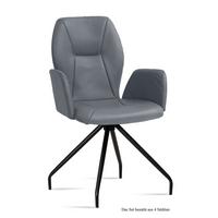 ARMLEHNSTUHL (4er-Set) Dionis 58x92x60 Schwarz/Grau - Schwarz/Grau, Kunststoff (60/92/58cm) - 58aufmkessel