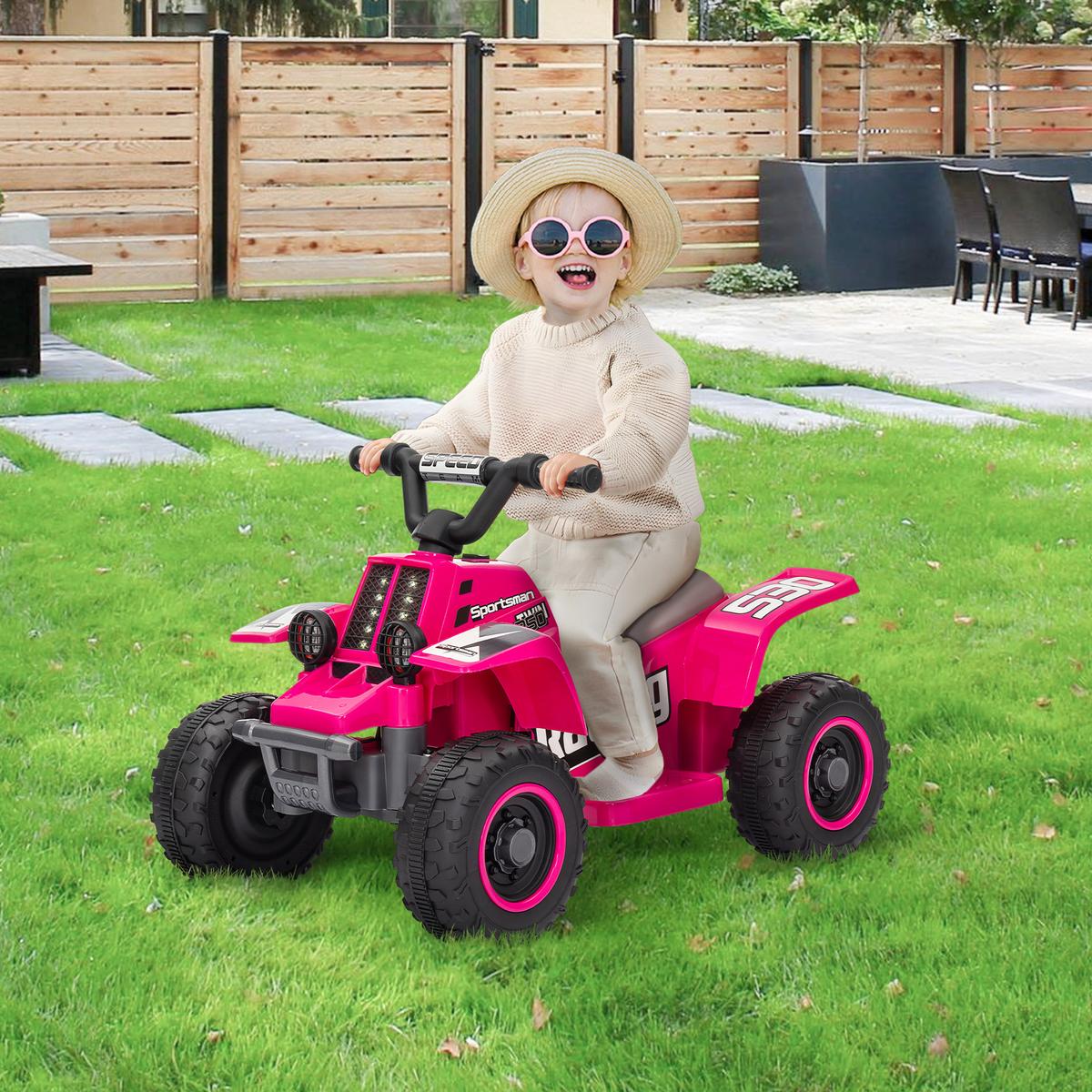 KINDER Elektro-Quad Elektro Kinderquad mit Vorwärts-und Rückwärtsfunktion Rosa - Rosa, Kunststoff/Metall (70.5/42.5/46.5cm) - AIYAPLAY