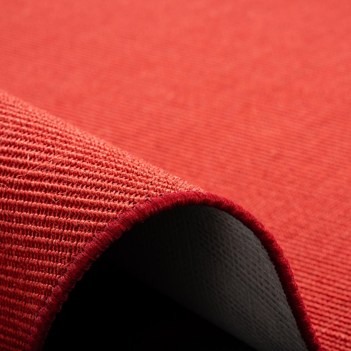 SISAL NATUR TEPPICH RUND - Rot, Textil (100/100cm) - Snapstyle