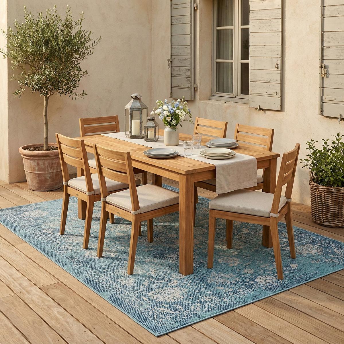 INDOOR OUTDOOR TEPPICH LAGOS VINTAGE - Türkis, Textil (160/230cm) - Pergamon