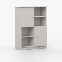 REGAL OLAF II 95cm/130cm/43cm Kaschmir, Griff Rosa - Kaschmir/Rosa, Holzwerkstoff/Metall (95/130/43cm) - imoebel24