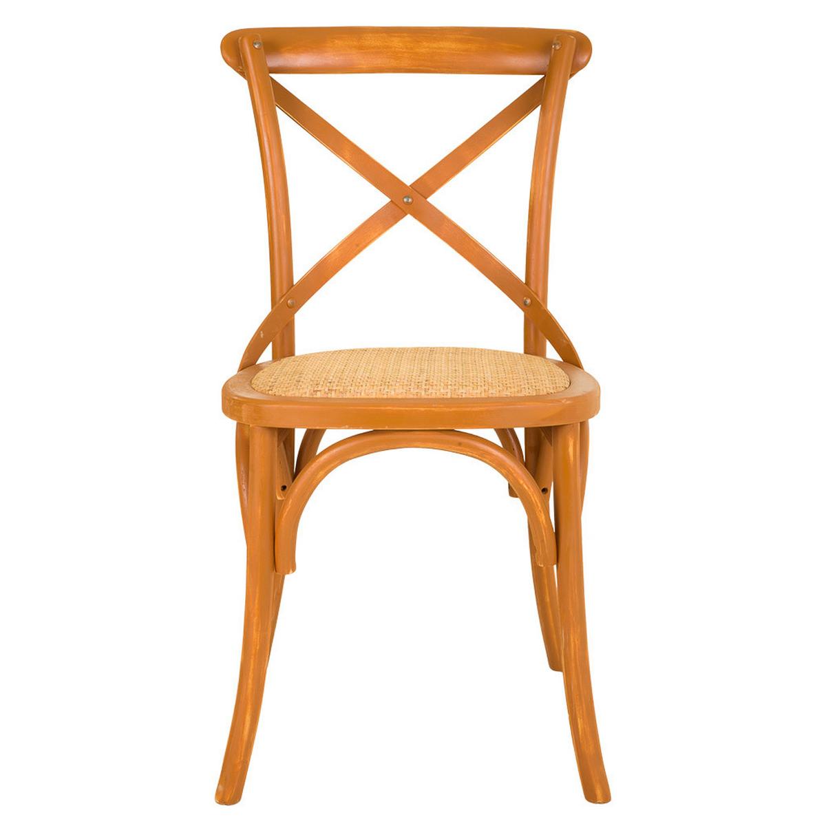STUHL aus Holz und Rattan, braun, 44x42x46cm - Braun, Holz (44/88/42cm) - Wanderlust