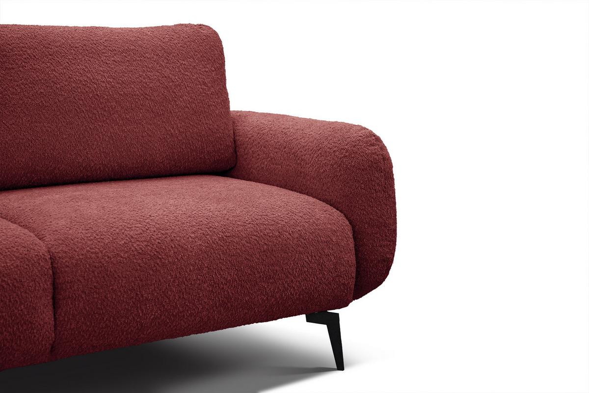 SOFA FEBE 3-Sitzer, bordeaux - Bordeaux/Schwarz, Holz/Textil (190/82/96cm) - Wozimo