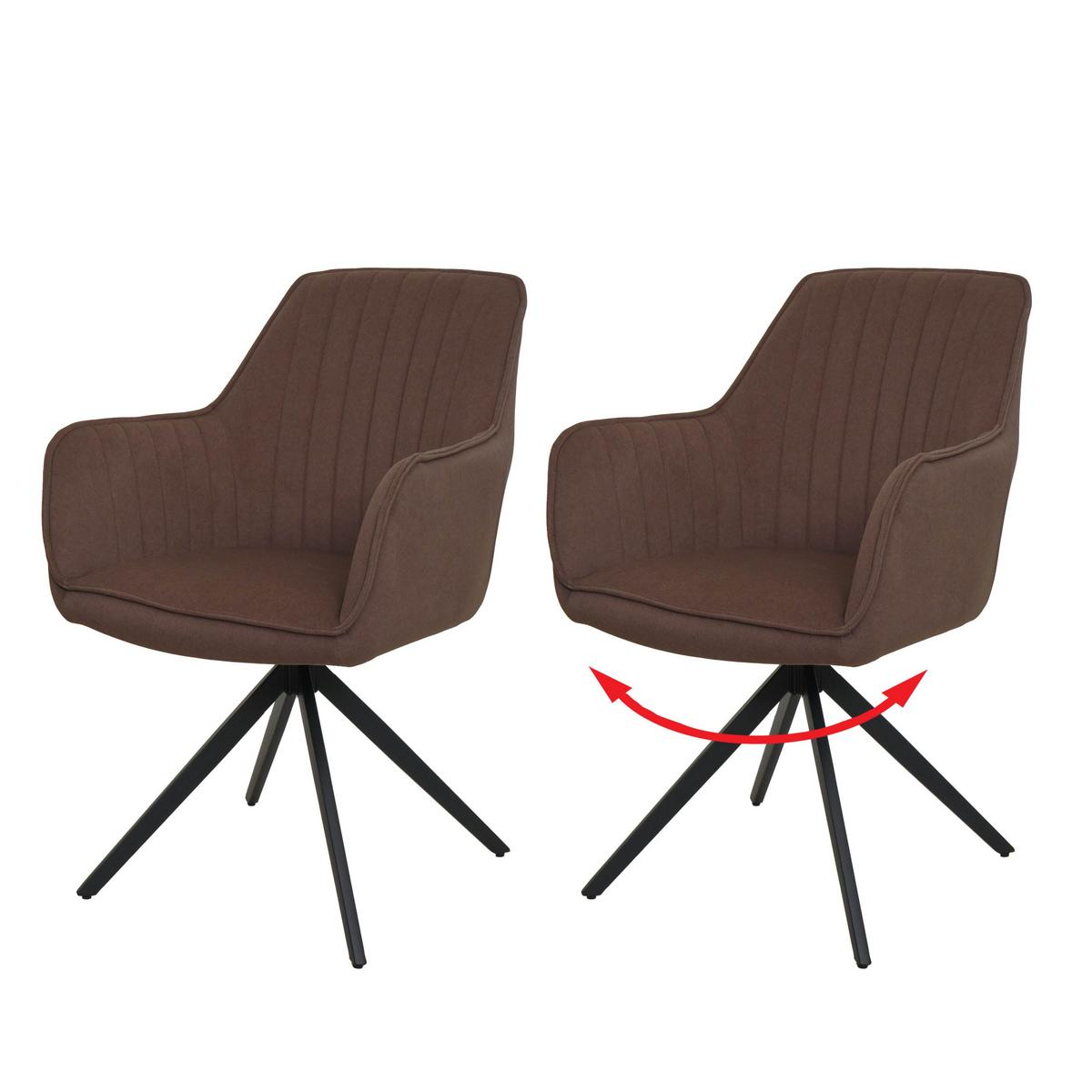 ESSZIMMERSTUHL Braun 2er-Set - Braun, Textil (58/87/55cm) - MCW