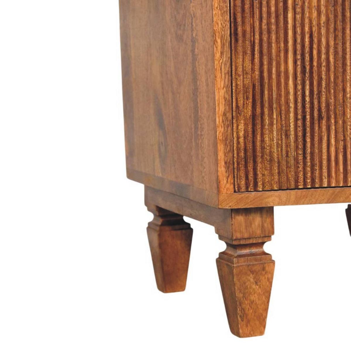 NACHTKASTEN Lamellen-Einheit, 2 Schubladen, Hellbraun - Hellbraun/Messingfarben, Holz/Metall (42/55/40cm) - Artisan Furniture