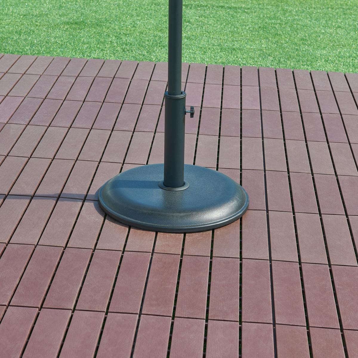 SONNENSCHIRMSTÄNDER Bionaz - Schwarz, Stein (45/45cm) - casa.pro