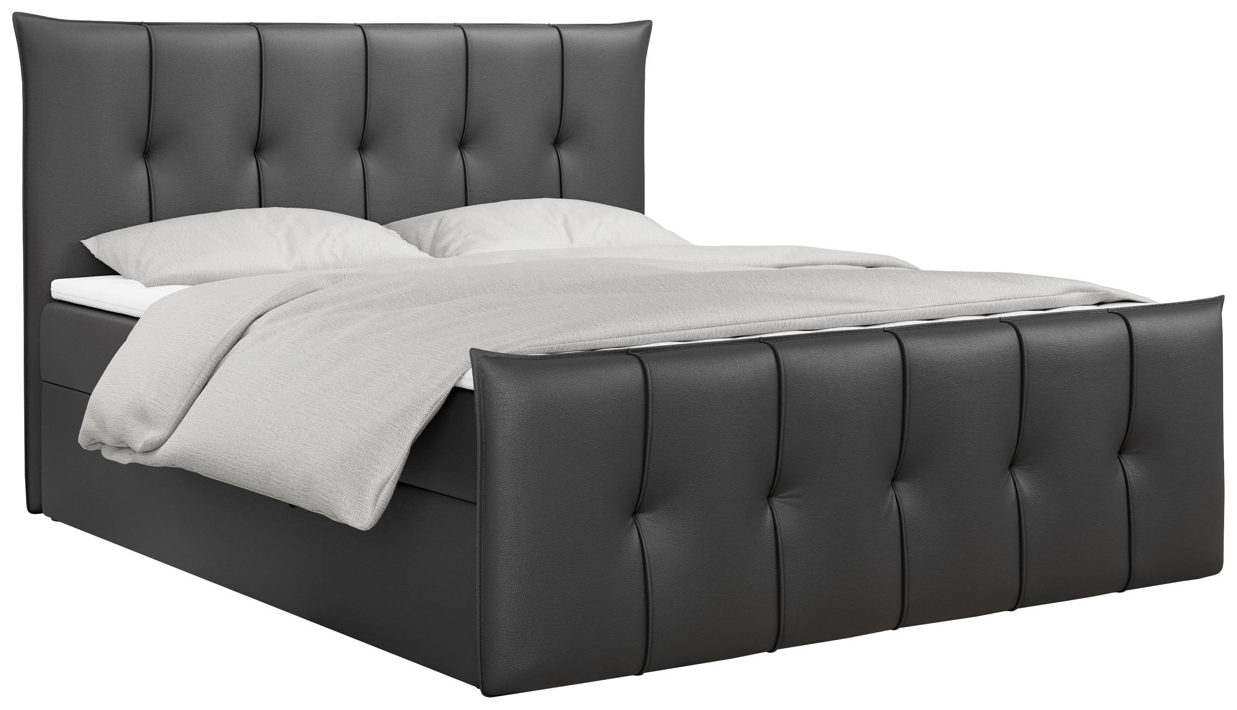 BOXBETT PREMIUM 11 140/200 Dunkelgrau Kunstleder - H3 - Dunkelgrau, Holz/Textil (140/200cm) - MKS