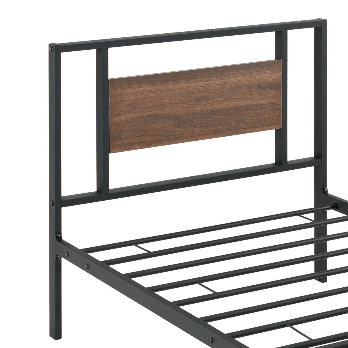 METALLBETT Villach - Schwarz, Metall (90/200cm) - [en.casa]