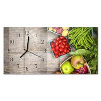 WANDUHR aus Glas 60x30 cm - Gemüse - Grün, Glas (60/30/0.4cm) - TULUP