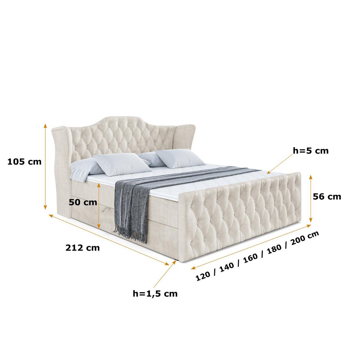 BOXBETT VILA-Z - 140x200 cm - H4 - Ecru - Ecru, Holzwerkstoff (140/200cm) - ALTDECOR