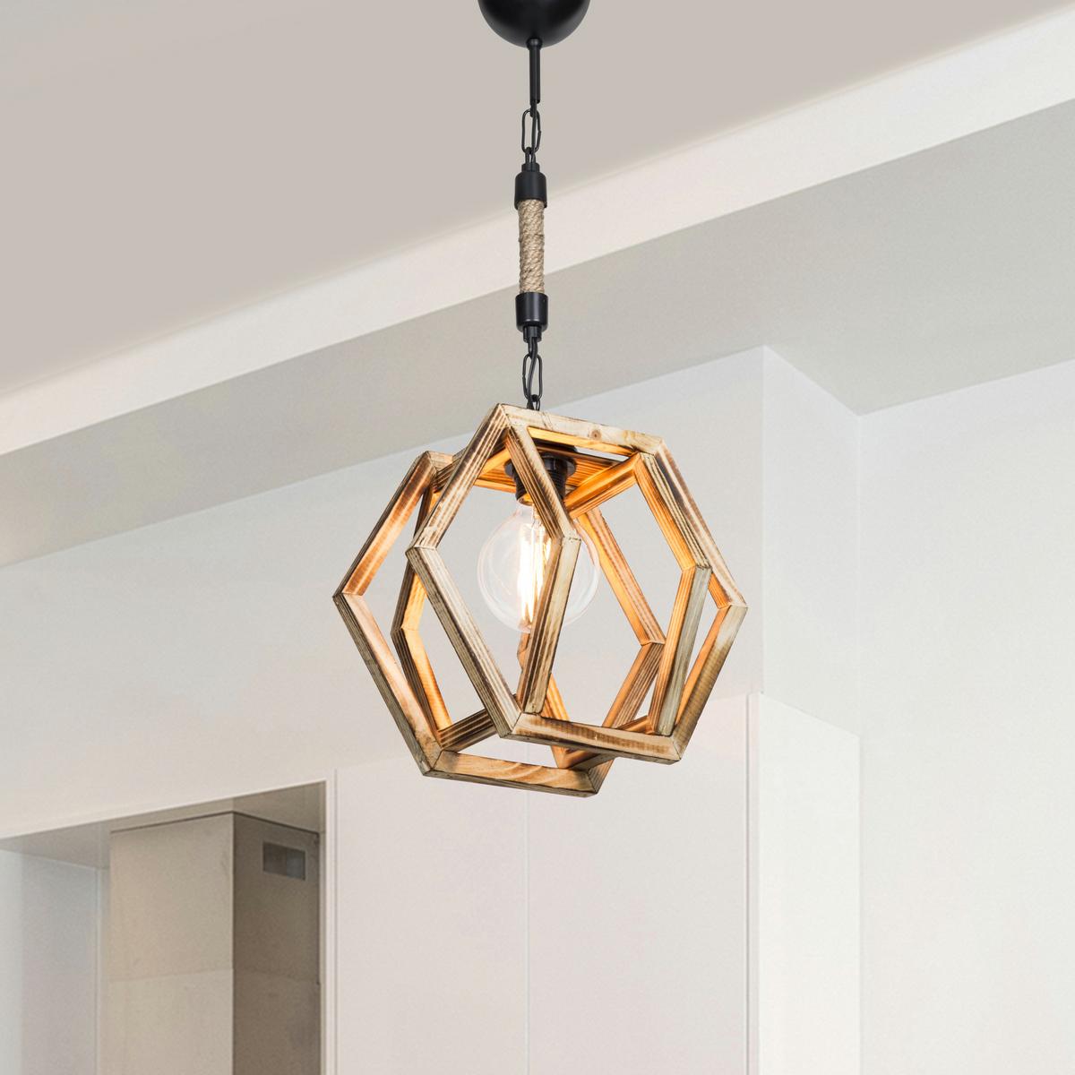HÄNGELEUCHTE Cheltenham - Braun, Holz (30/30/68cm) - lux.pro