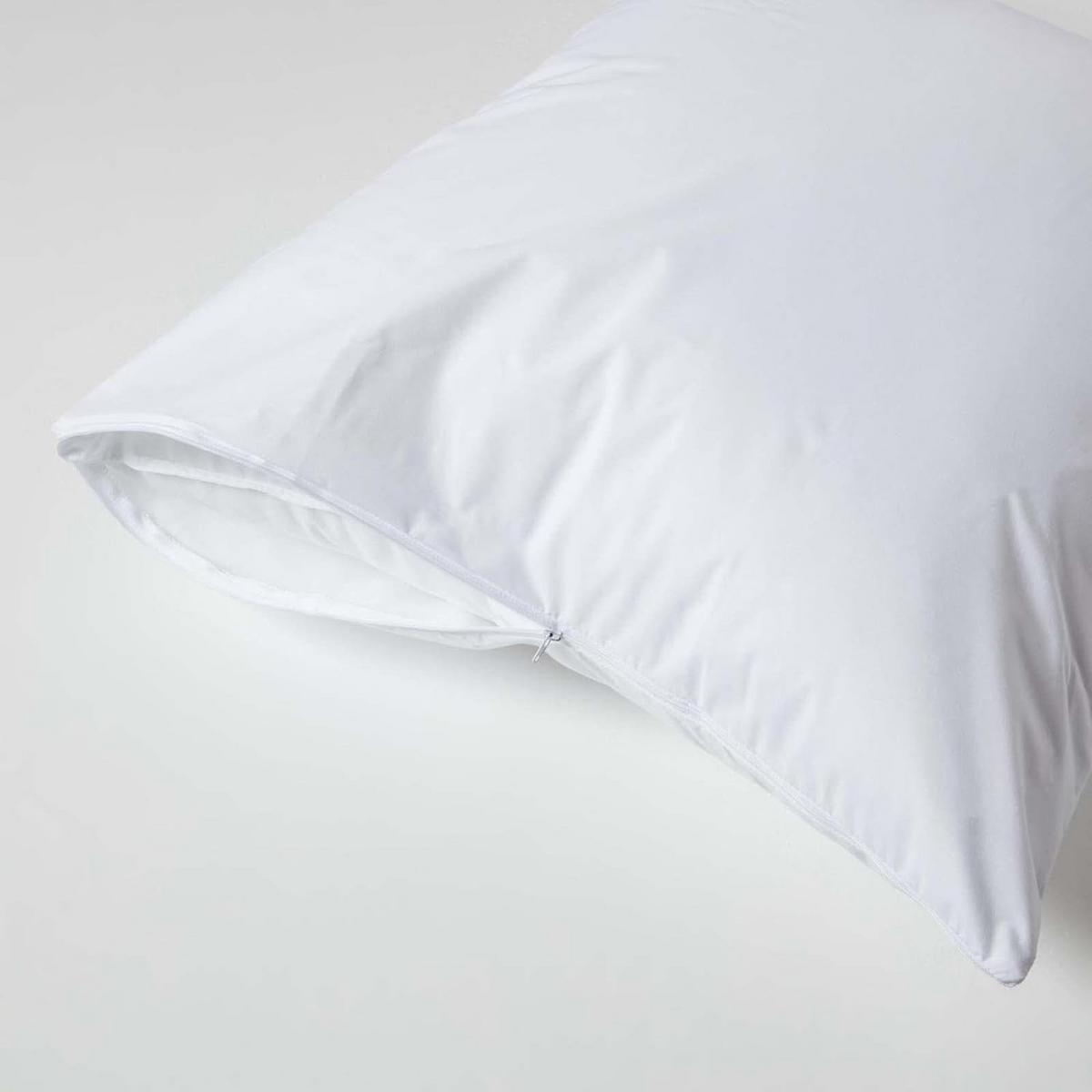 KISSENSCHONER wasserdicht 48/74 cm, 2er-Set mit Reißverschluss - Weiß, Textil (48/74cm) - Homescapes