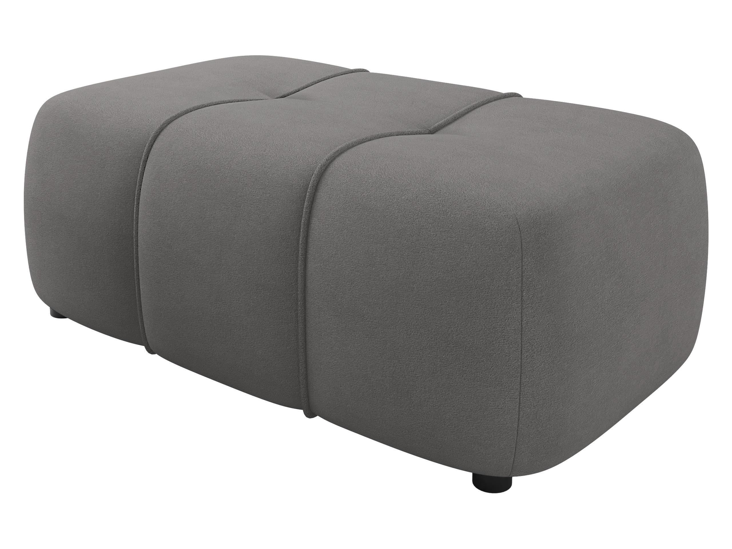 POLSTERHOCKER Furyn - Greige/Schwarz, Holzwerkstoff/Kunststoff (93/38/62cm) - MIRJAN24
