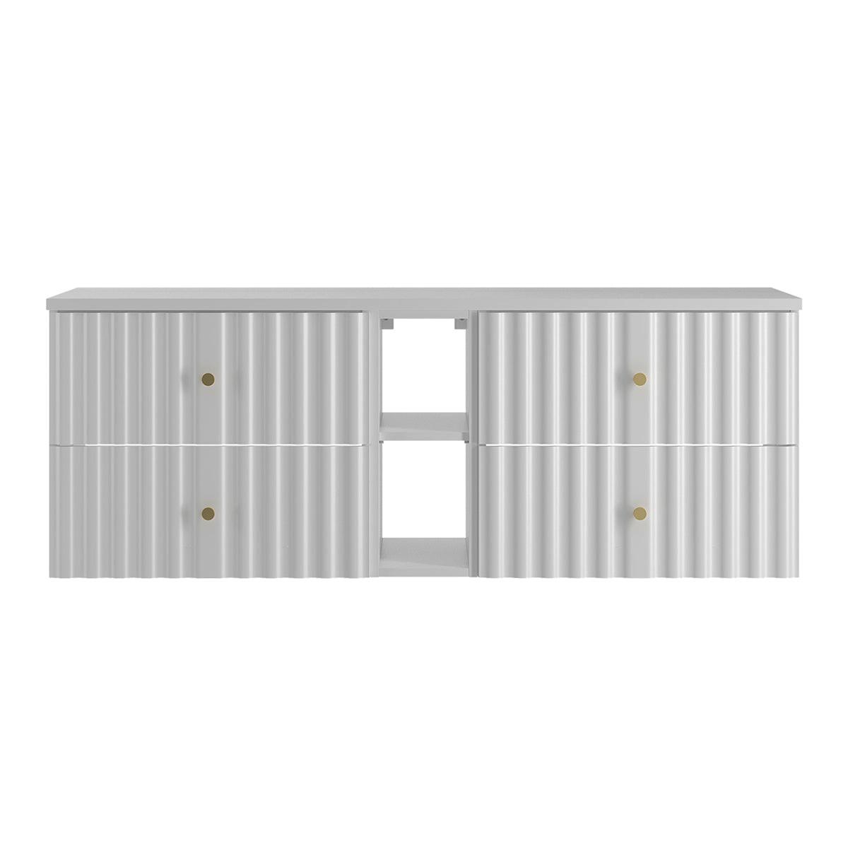 WASCHTISCHUNTERSCHRANK 140.6cm Izae Weiß - Weiß, Holzwerkstoff (140.6/52.2/46.5cm) - Petits-meubles