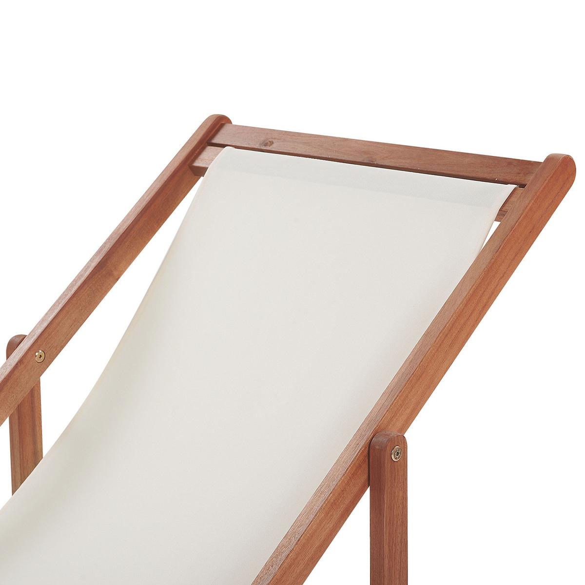 GARTENLIEGE dunkelbraun Textil cremeweiß Anzio - Dunkelbraun/Creme, Textil (54/70/97cm) - Beliani