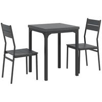 ESSGRUPPE MDF Metall Grau - Schwarz/Braun, Holzwerkstoff (60/76/60cm) - HOMCOM