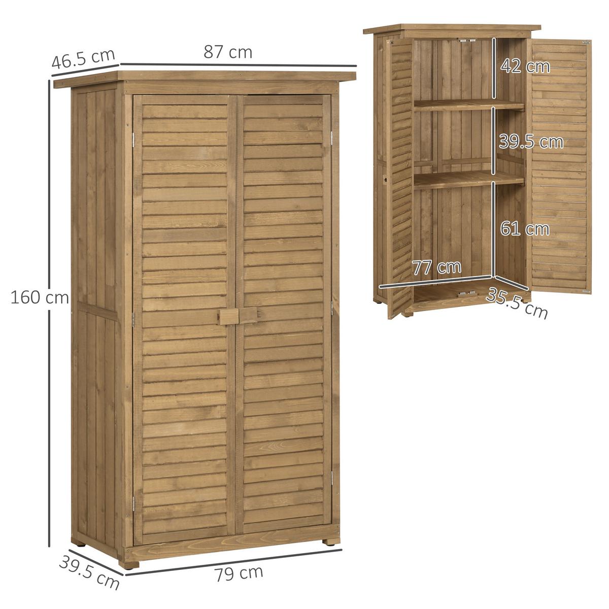 GARTENSCHRANK Geräteschuppen Werkzeugschrank Gartenhaus, Tannenholz, Natur - Fichtefarben, Holz (465/160/87cm) - Outsunny