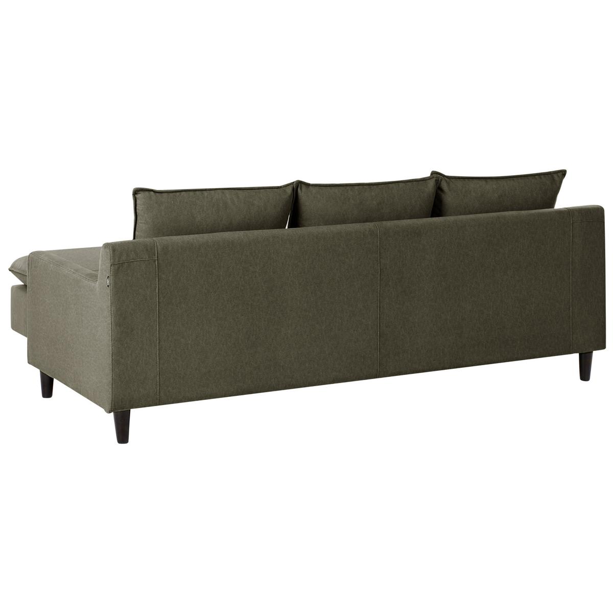 ECKSOFA 3-Sitzer Samtstoff Dunkelgrün linksseitig Elvenes - Braun/Grün, Textil (206/140cm) - Beliani