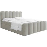 BOXBETT Serenity mit Bettkasten, Boucle Grau 120x200 cm – inkl. H4 Taschenfederkern Matratze & Foam Topper - Hellgrau/Schwarz, Holz/Holzwerkstoff (120/200cm) - WFL GROUP